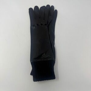 Vintage Piazza Sempione Italian Gloves Womens M Black‎ Preowned Leather Goat